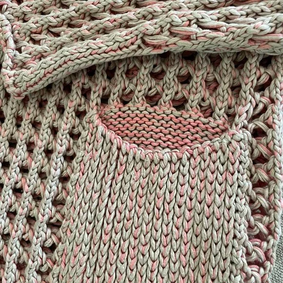 Fabiana Filippi Pink coral beige cable knit cardigan S M - Picture 6 of 11